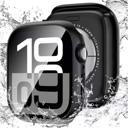 Waterproof Case for Apple Watch Series 10 42mm 46mm, Hard Anti-Scratch Protector with Screen Cover, 9H Tempered Glass, Touch Screen Responsive