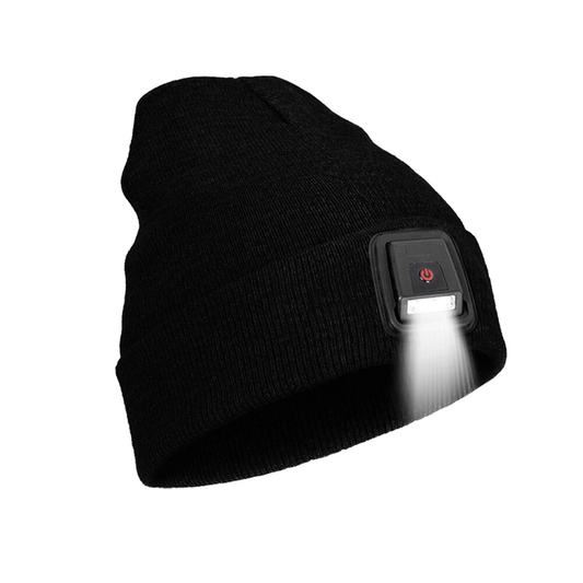 LED Beanie Hat with Rechargeable Headlamp Light Winter Warm Knit Unisex Cap Gift
