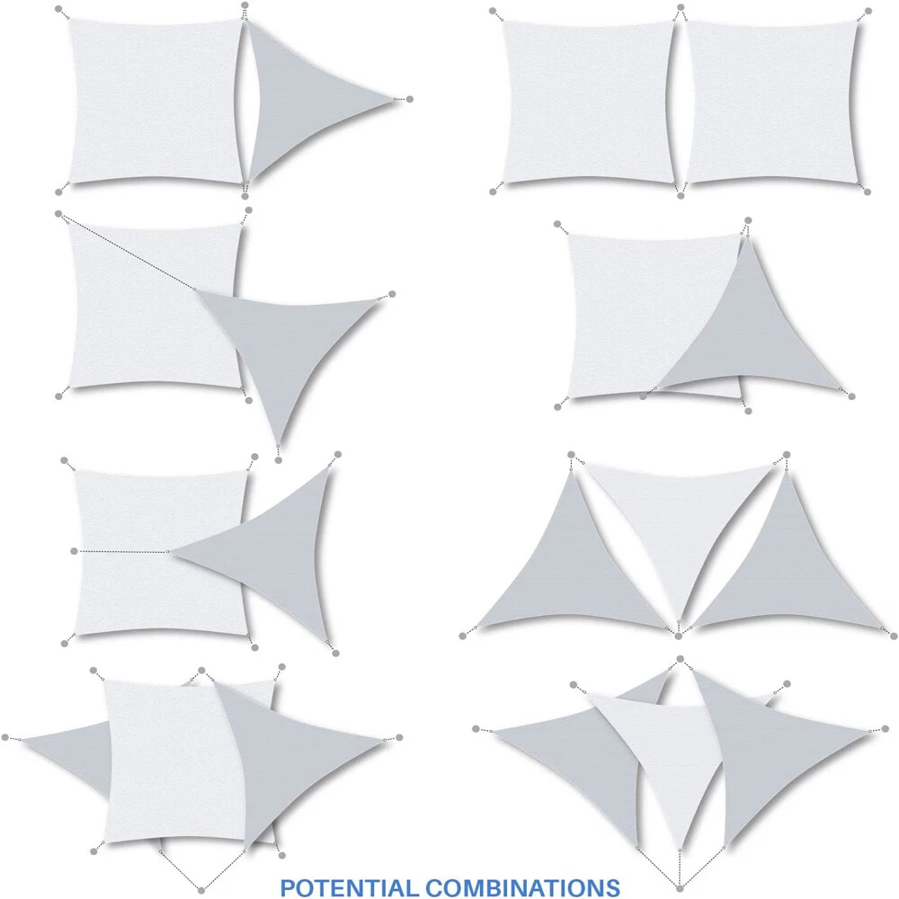Triangle Waterproof Shade Sail Patio Awning Outdoor Garden Pool Sun Canopy Shelter Cover