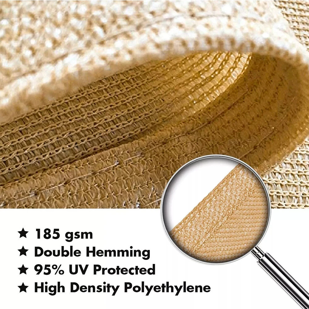 Sun Shade Sail Canopy Shelter Rectangle UV Block Mesh Cover Patio Yard Outdoor