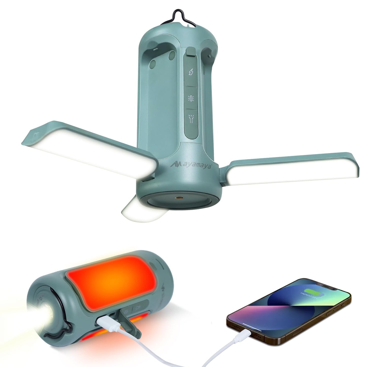 Foldable Camping Lights Rechargeable, 10000mAh LED Camping Lantern Built-in Emergency Power