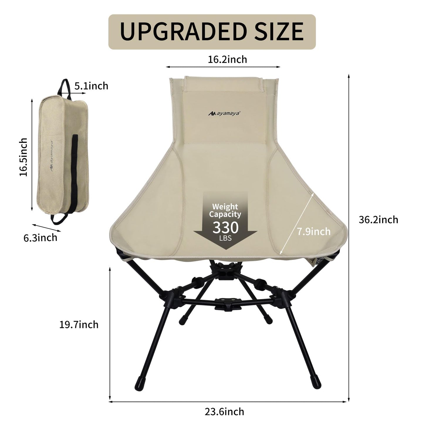 Camping Chairs - Ultralight Aluminum Folding High Back Camping Chair