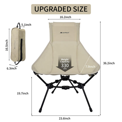 Camping Chairs - Ultralight Aluminum Folding High Back Camping Chair