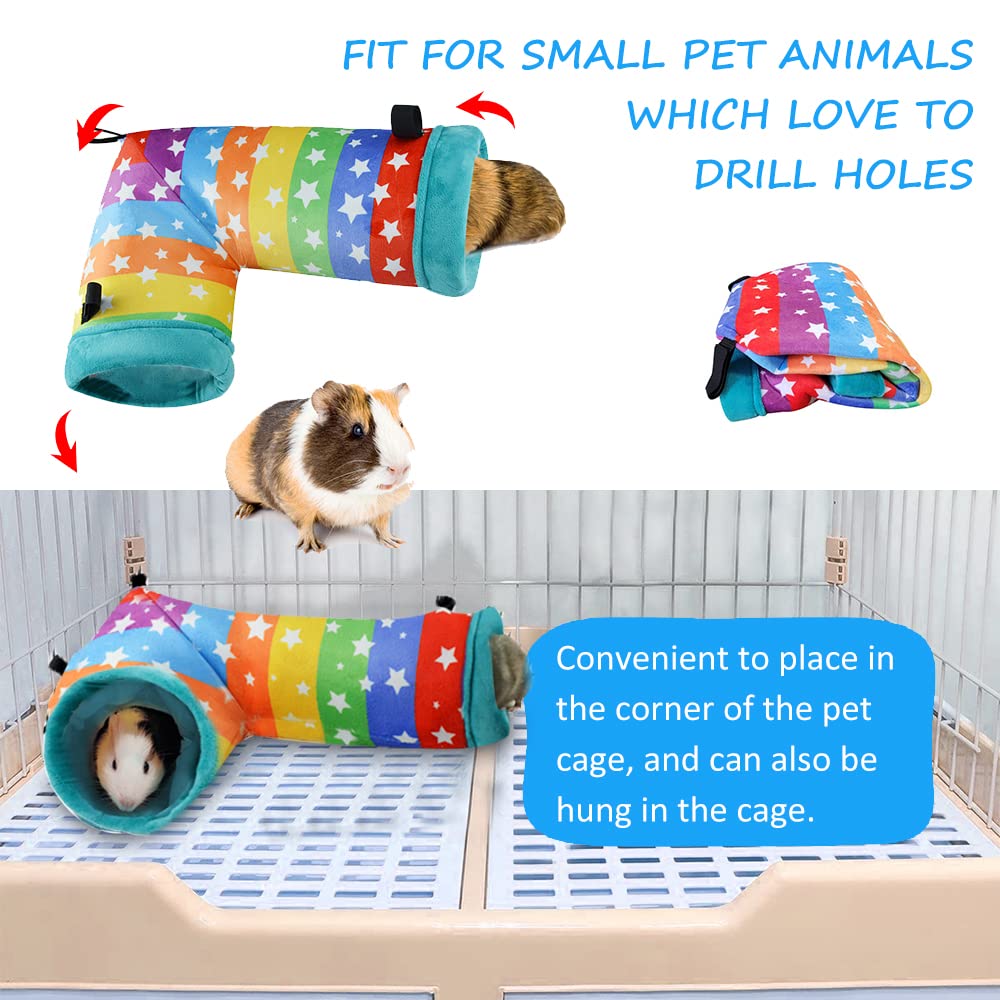 Guinea Pig Hideout Hanging Tunnel, 2-in-1 Function of Small Animal Hammock & Cozy Bed Nest