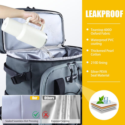 Backpack Cooler - 40 Cans Upgrade Leakproof Cooler Backpack with Padded Top Handle