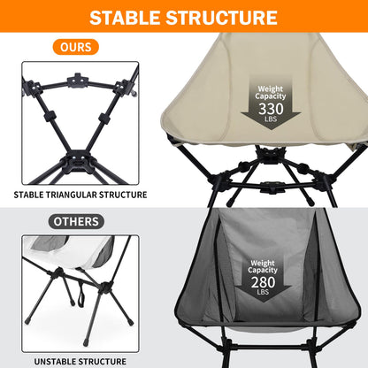 Camping Chairs - Ultralight Aluminum Folding High Back Camping Chair