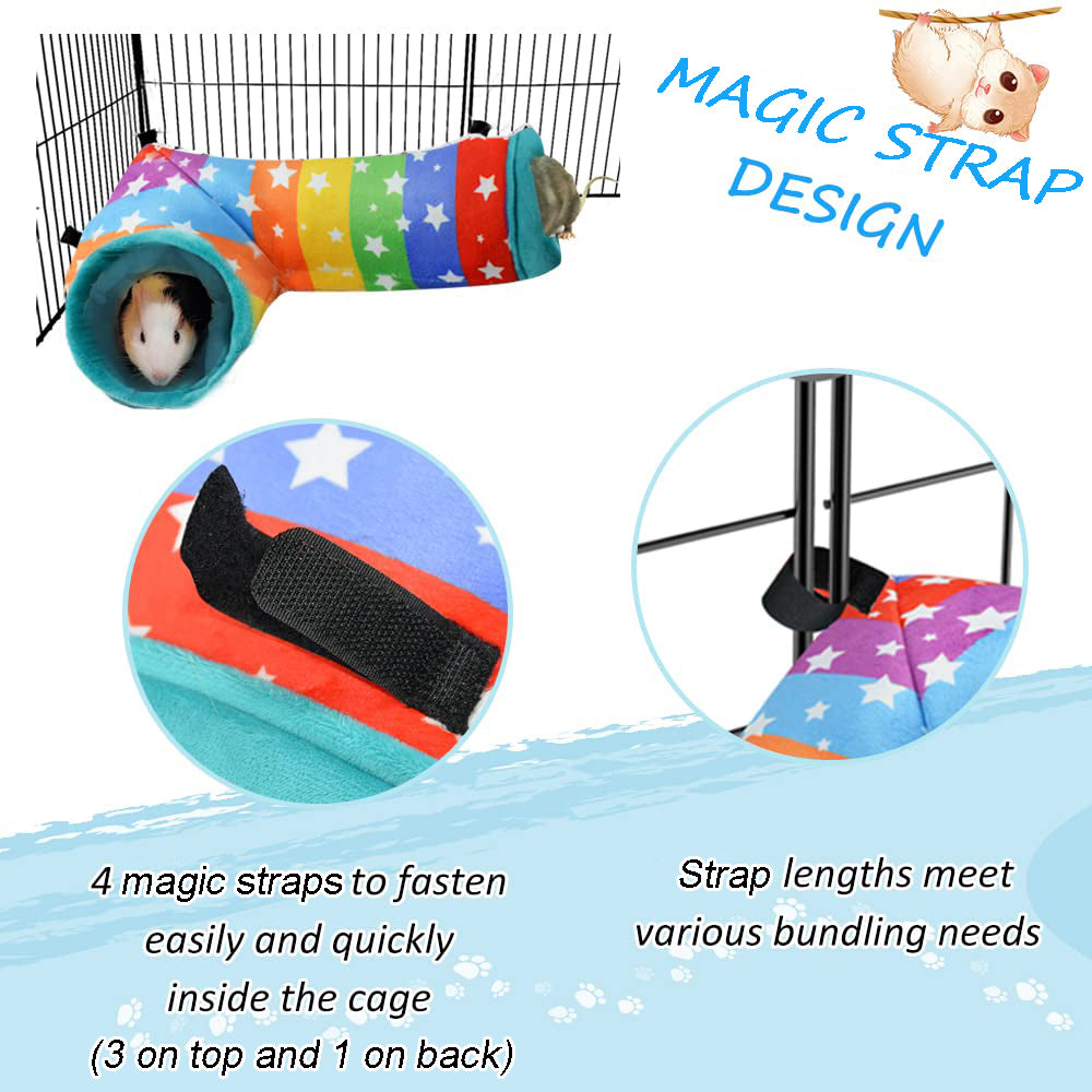 Guinea Pig Hideout Hanging Tunnel, 2-in-1 Function of Small Animal Hammock & Cozy Bed Nest