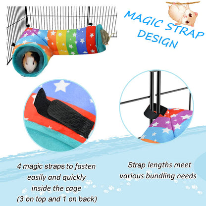 Guinea Pig Hideout Hanging Tunnel, 2-in-1 Function of Small Animal Hammock & Cozy Bed Nest