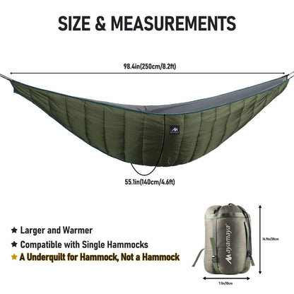 Single Hammock Underquilt Full Length Big Size Under Quilts for Hammocks