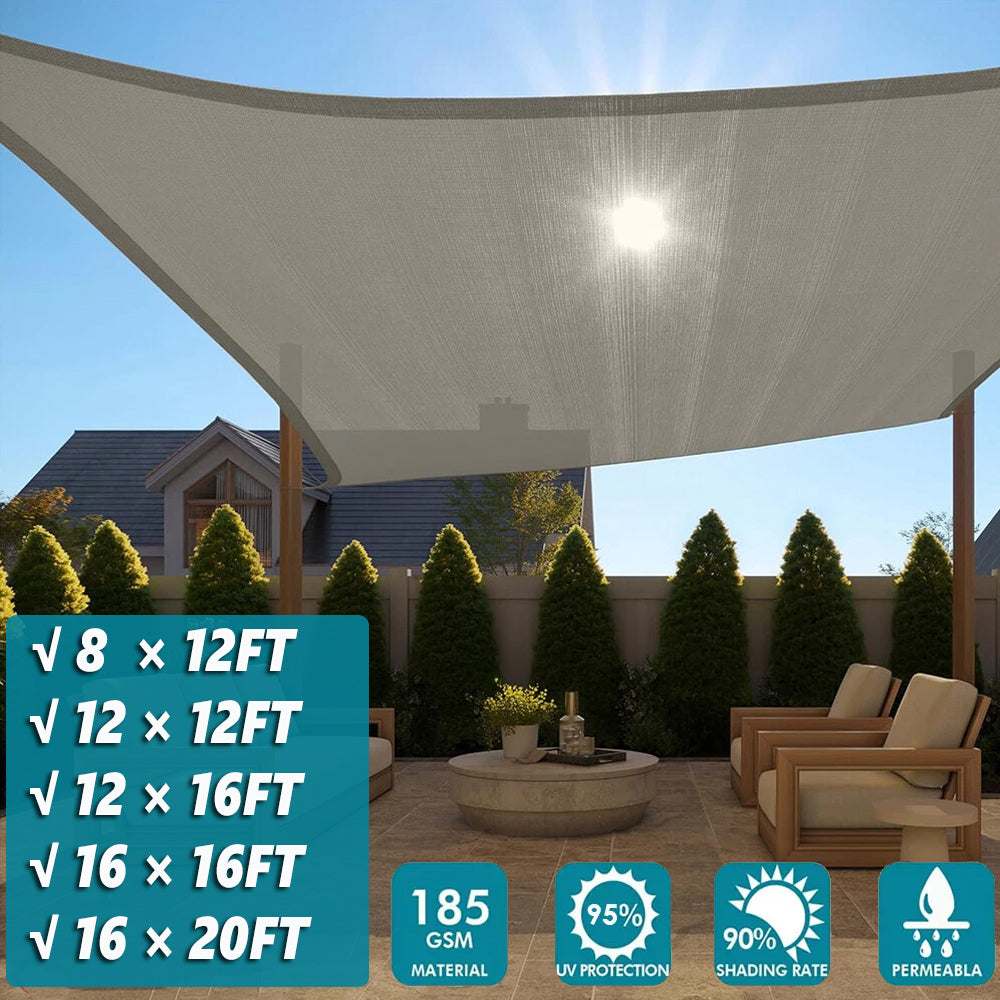 Sun Shade Sail Canopy Shelter Rectangle UV Block Mesh Cover Patio Yard Outdoor