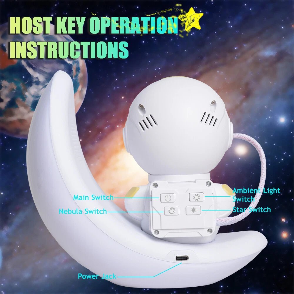 3in1 Astronaut Galaxy Star Projector Nebula Space Night Light for Decor Gifts
