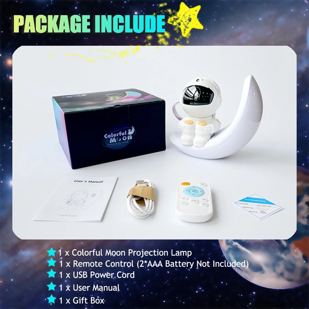 3in1 Astronaut Galaxy Star Projector Nebula Space Night Light for Decor Gifts