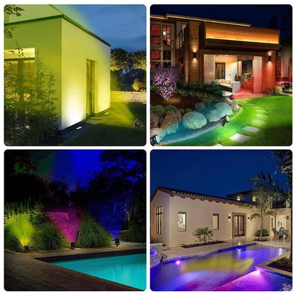 Smart Outdoor Spot Lights Waterproof RGB Landscape Lighting for Yard Xmas Decor