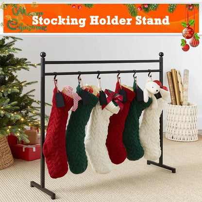 Freestanding Christmas Stocking Stand with 12 Hook Heavy Duty Metal Decor Holder