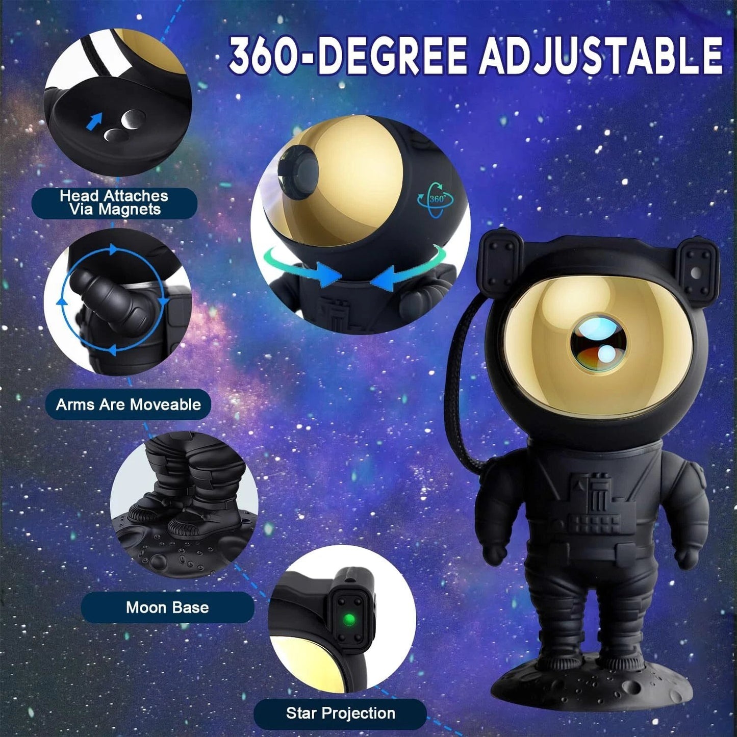 Astronaut Projector Night Light Lamp Star Nebula Galaxy Space Sky for Room Decor