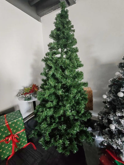 7.5ft Artificial Pre-lit Christmas Tree Snow White Flocked Hinged Bushy Xmas