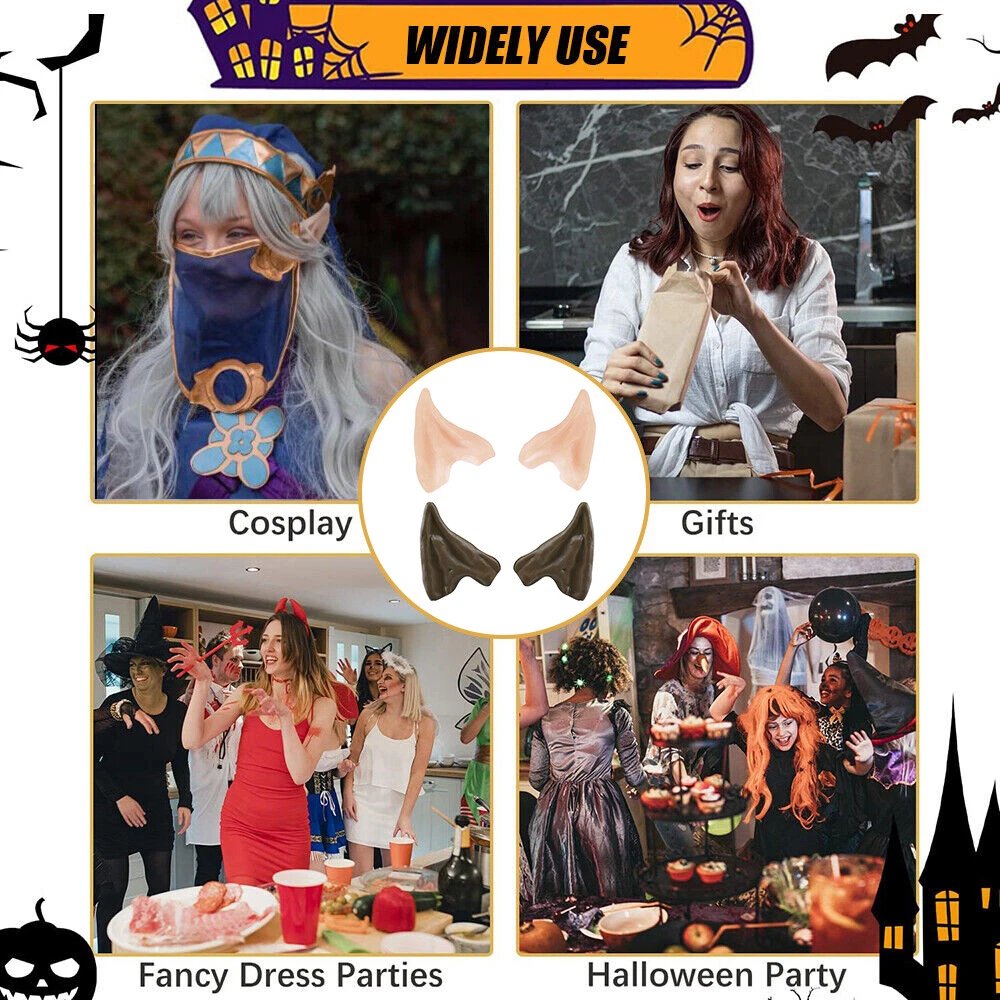 Halloween Ears Costume Small Elf Cosplay Props Pixie Latex Prosthetic Hobbit