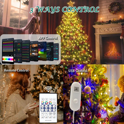 200LED Waterfall Light Christmas Tree Fairy String Lights Waterproof Party Decor