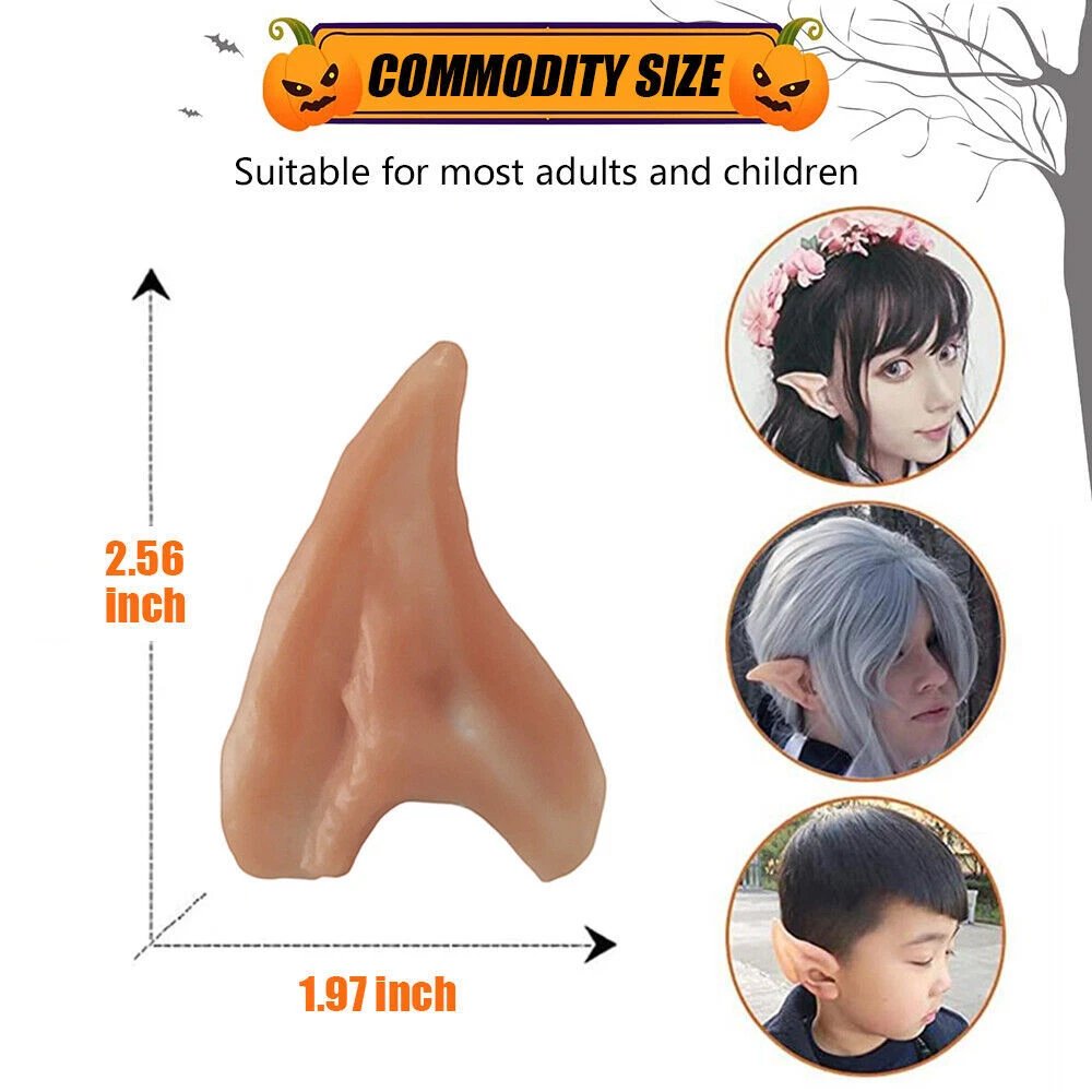 Halloween Ears Costume Small Elf Cosplay Props Pixie Latex Prosthetic Hobbit