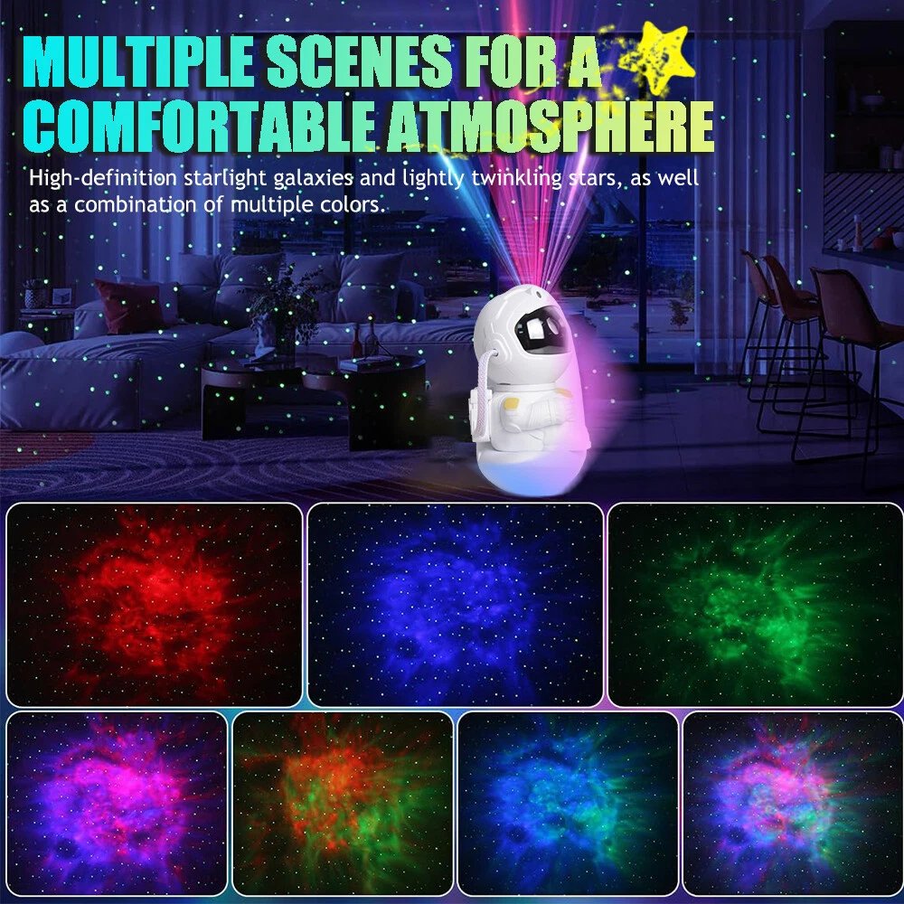 3in1 Astronaut Galaxy Star Projector Nebula Space Night Light for Decor Gifts
