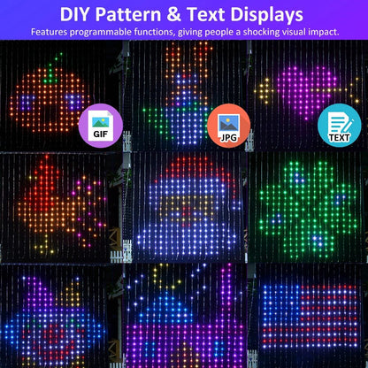 Smart 400LED Curtain String Lights Color Changing Dynamic DIY Backdrop Decor