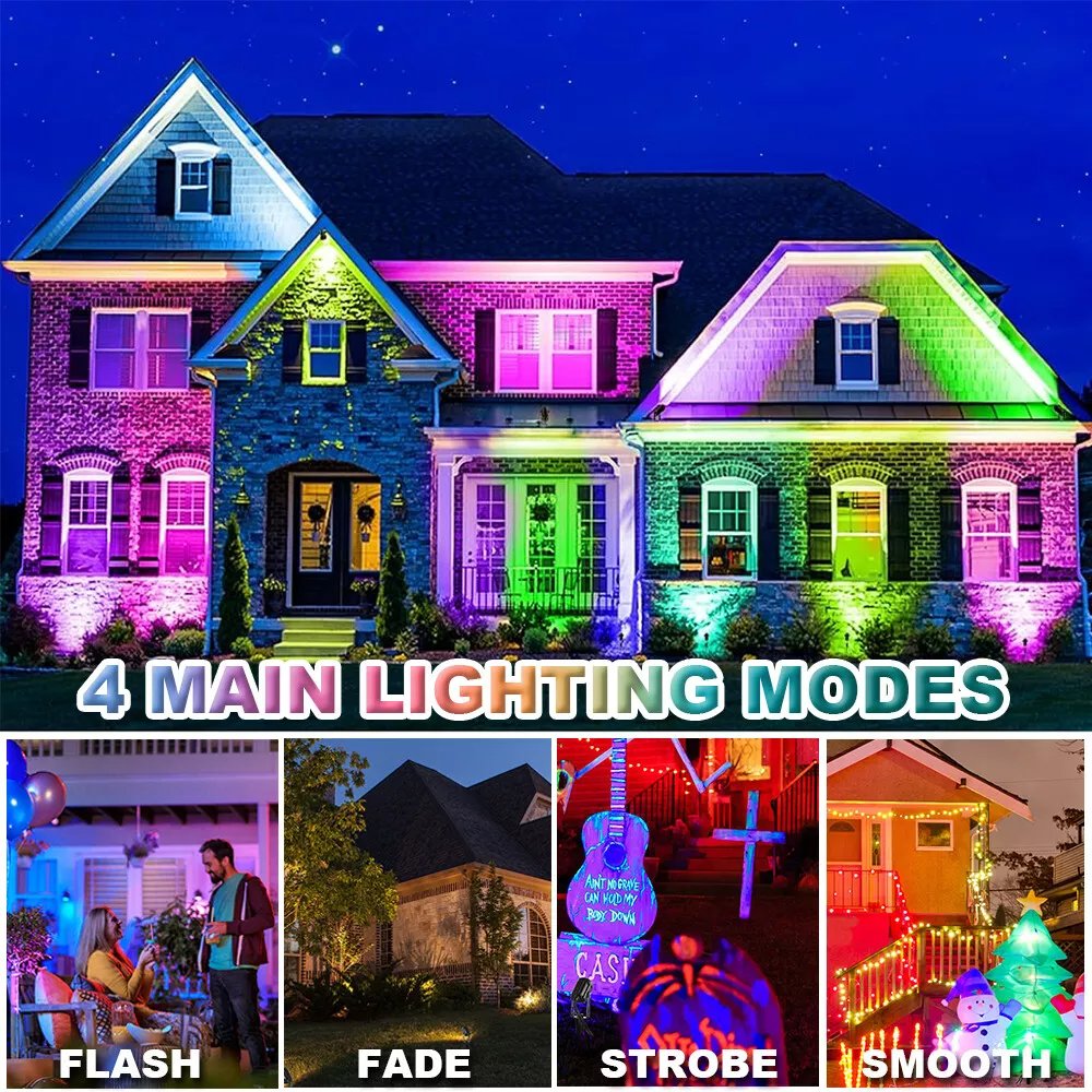 Smart Outdoor Spot Lights Waterproof RGB Landscape Lighting for Yard Xmas Decor