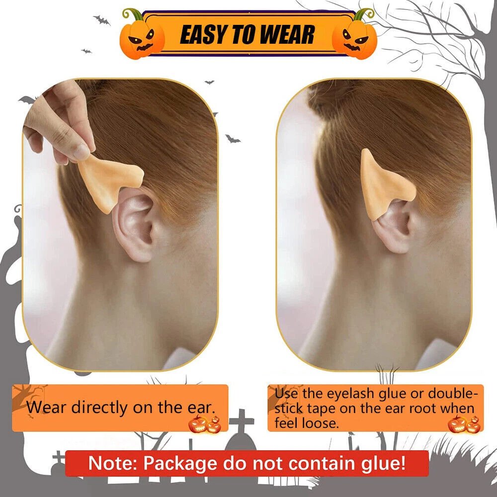 Halloween Ears Costume Small Elf Cosplay Props Pixie Latex Prosthetic Hobbit