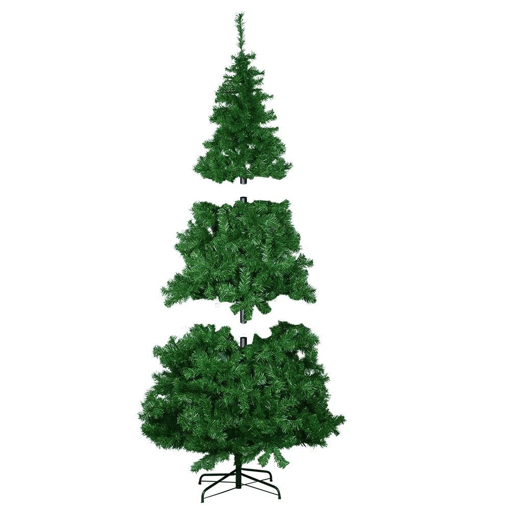 7.5ft Artificial Pre-lit Christmas Tree Snow White Flocked Hinged Bushy Xmas