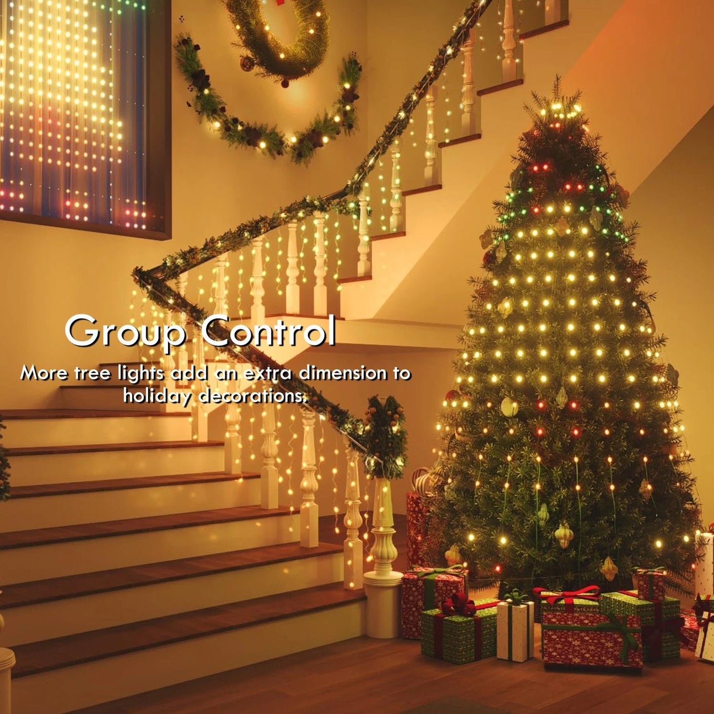 400 LED Christmas Tree Waterfall String Lights Indoor Outdoor RGB Color Changing
