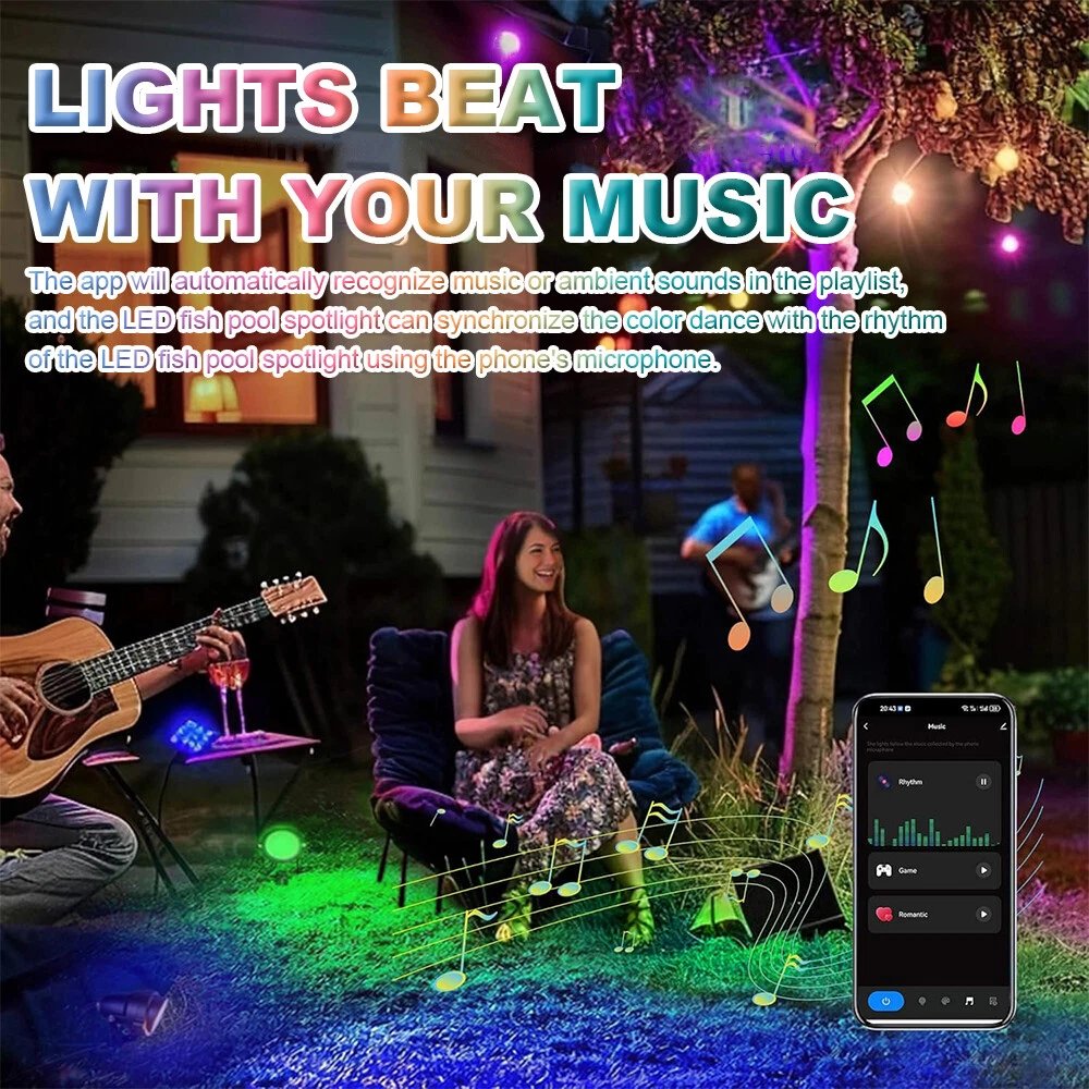 Smart Outdoor Spot Lights Waterproof RGB Landscape Lighting for Yard Xmas Decor