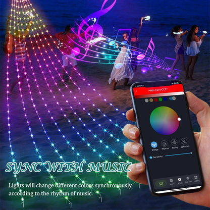 200LED Waterfall Light Christmas Tree Fairy String Lights Waterproof Party Decor
