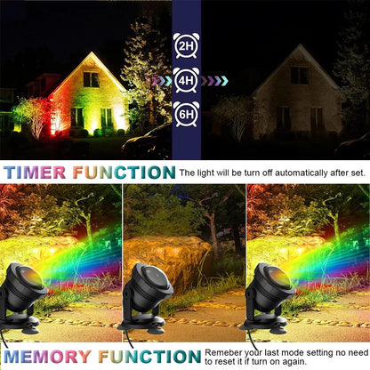 Smart Outdoor Spot Lights Waterproof RGB Landscape Lighting for Yard Xmas Decor