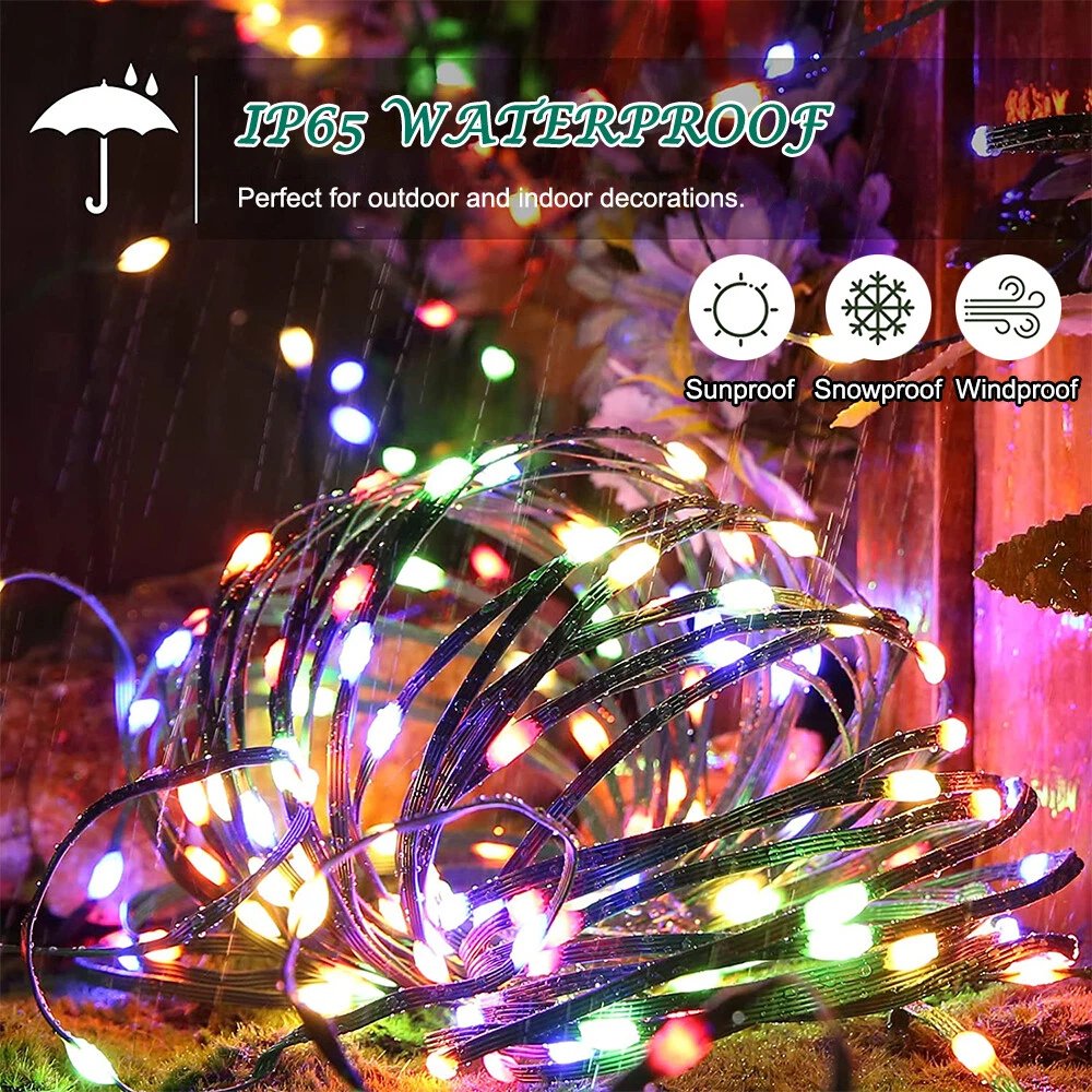 200LED Waterfall Light Christmas Tree Fairy String Lights Waterproof Party Decor