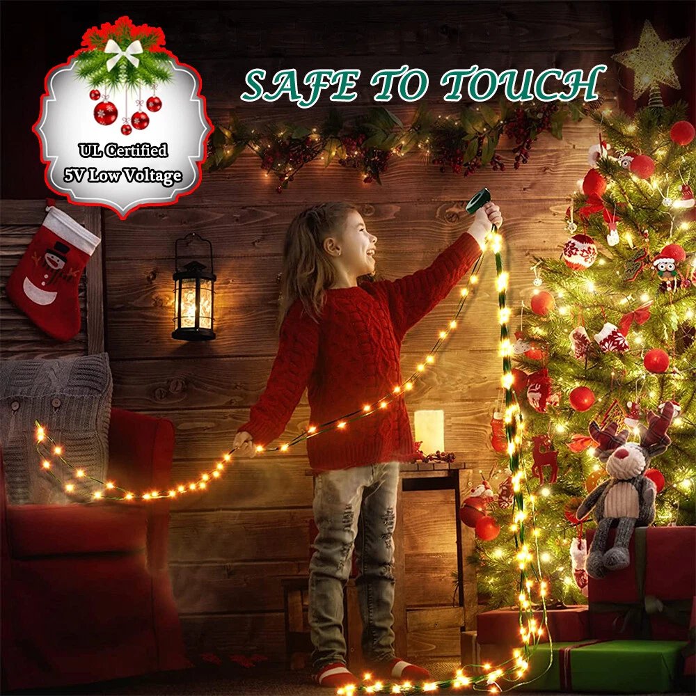 200LED Waterfall Light Christmas Tree Fairy String Lights Waterproof Party Decor